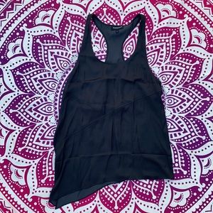 NWT Carbon38 Washed Satin Racerback Tank in Black